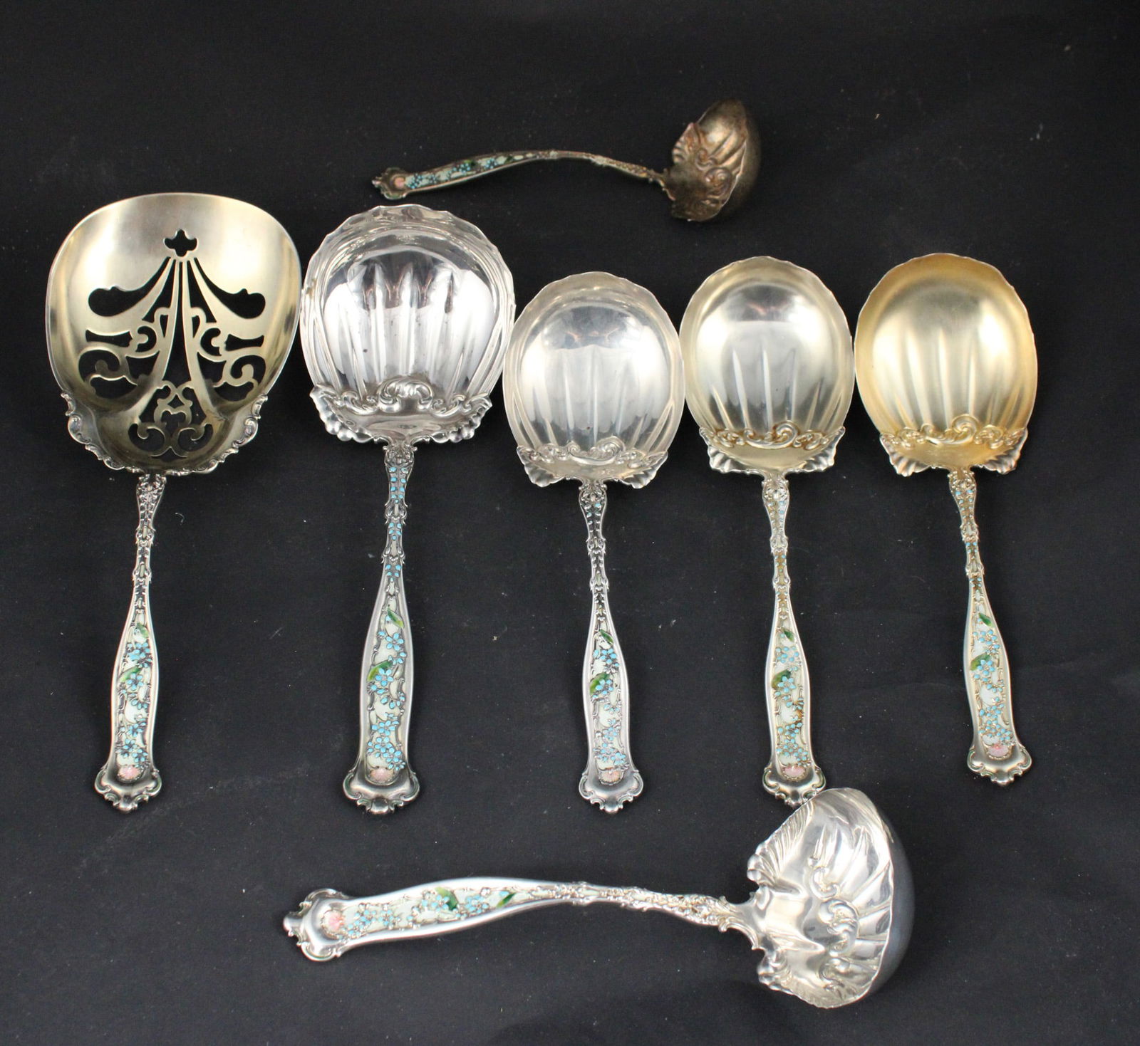 Enamel and Sterling Silver Dresden Serving Pieces (1 of 8)