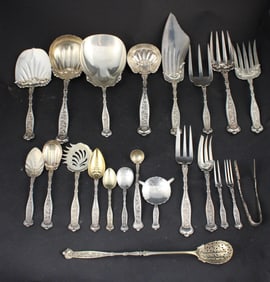 Whiting Sterling Silver Dresden Pattern Service Ware