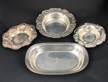 International Rectangular Sterling Silver Bread Bowl