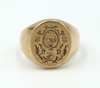 18K Gold Man's Signet Ring