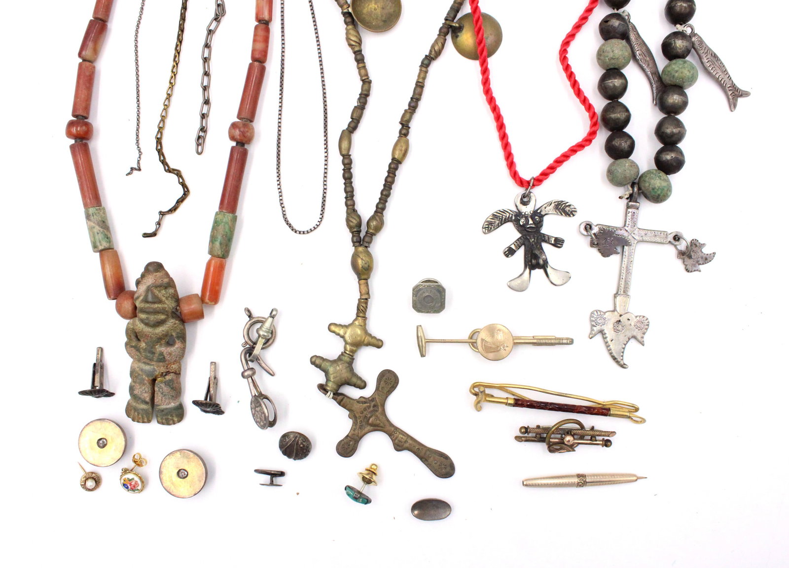 Miscellaneous Ethnographic Necklaces: Miscellaneous Ethnographic Necklaces And various bits of jewelry. Dimensions vary.