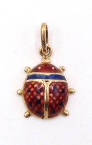 18K Gold & Enamel Ladybug