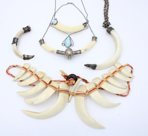 Large Lot of Wild Boar Tusk Jewelry