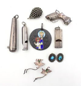 Two English Sterling Whistles