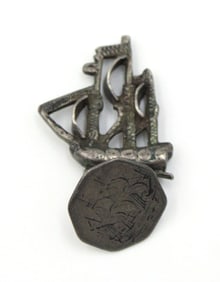 Unusual 17th/18th Century Single Maritime Cufflink