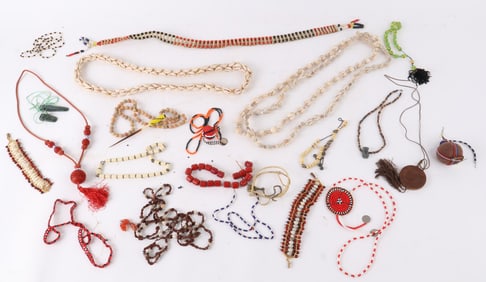 Large Group of Shell, Bone, and Beaded Jewelry