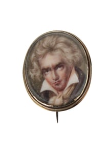 Portrait Miniature Brooch of Beethoven