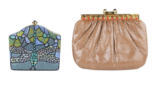 Judith Leiber Full Bead Dragonfly Minaudiere Bag