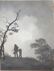Figures in Storm, Ink on Paper