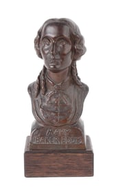 Brenda Putnam, 1890-1975, Bust of Mary Baker Eddy, Patinated Bronze on Wood Base
