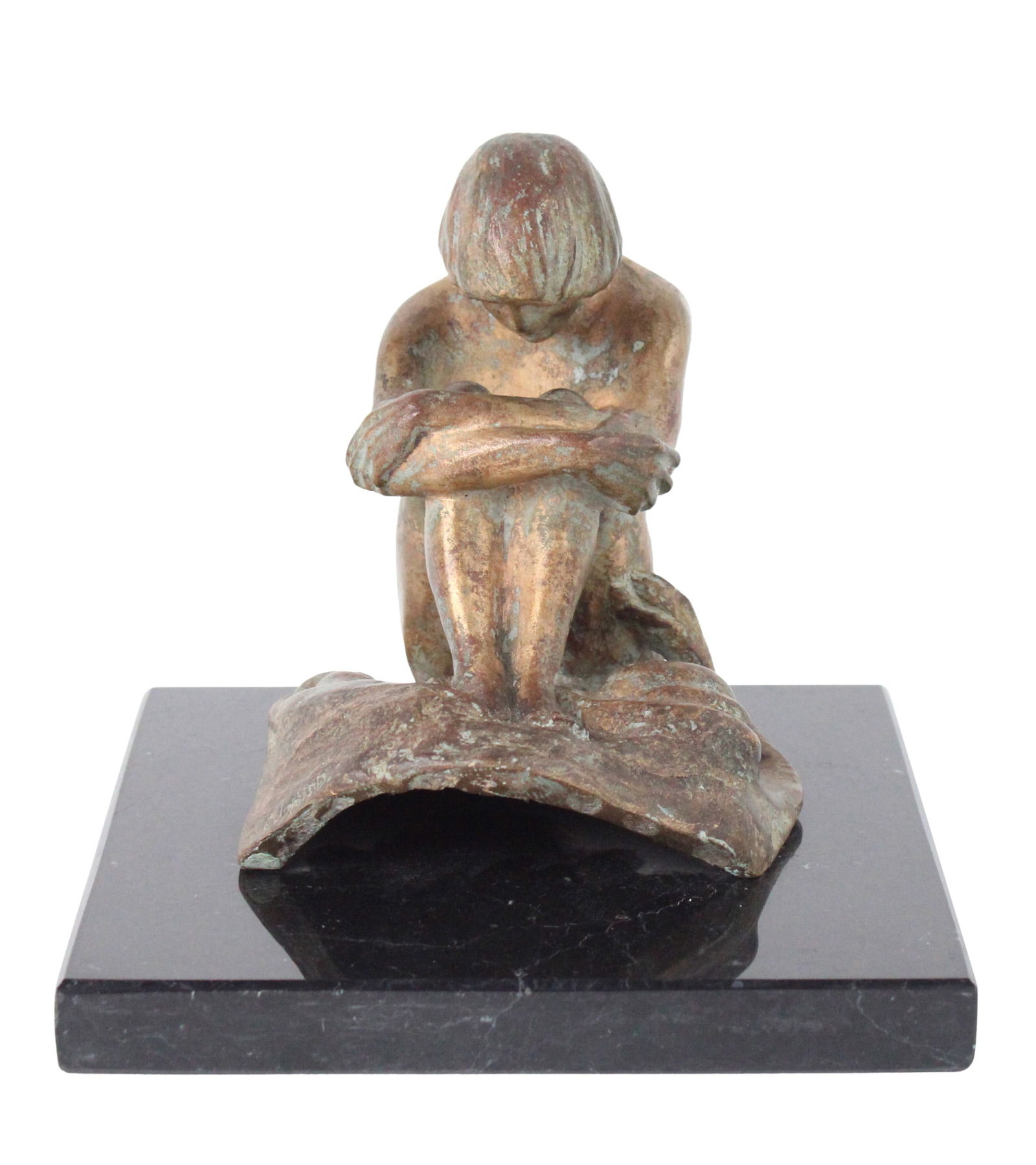 Anna Coleman Watts Ladd, 1878-1939, Seated Nude Figure with Serpent, Bronze on Marble: Anna Coleman Watts Ladd1878-1939Seated Nude Figure with SerpentBronze on MarbleSigned "A.C. Ladd" with Ideal Casting Co. foundry mark.Provenance: Ripley Auctions, Indianapolis, Feb 25, 2023,