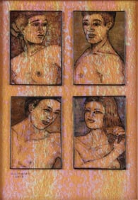 Deb Dimarco, Decisions, Reusche Paint on Spectrum Glass