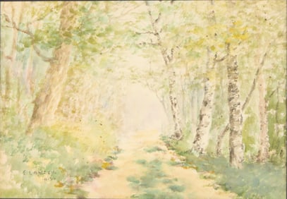 Ernest Lawson, 1873-1939, Path in the Woods, Watercolor on Paper