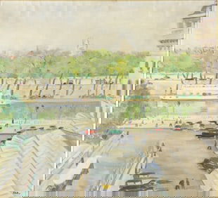 Mai-mai Sze, European Canal Scene, Oil on Canvas