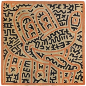 After Keith Haring, American 1958-1990, Mickey Head, Rug