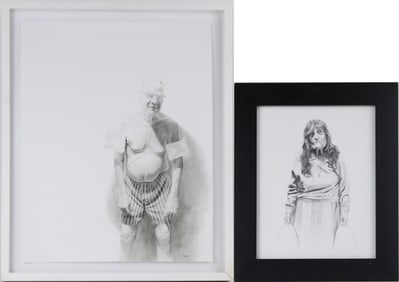 Jason Bard Yarmosky, Two Portraits, Pencil on Paper