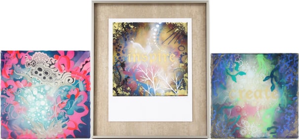 Nancy Tobin, Create and Sugar Buzz, Mixed Media on Panel