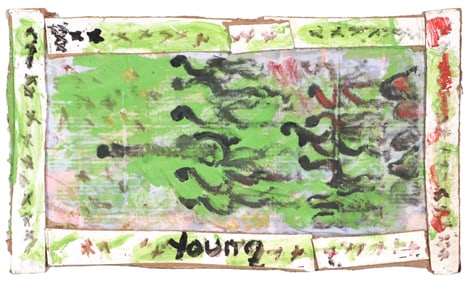 Purvis Young, American 1943-2010, Untitled, Mixed Media
