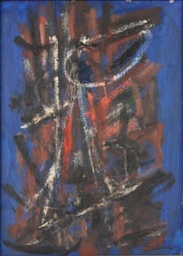 Turan Selim, Turkey 1915-1994, Untitled Abstract, Oil on Board