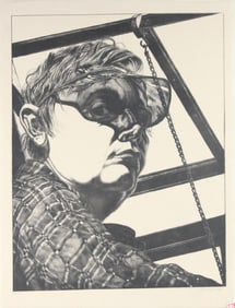 Jack Beal, American 1931-2013, Self-Portrait with Sunglasses, Lithograph