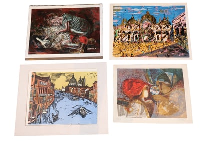 Irving Amen, American 1918-2011, Venice Revisited, Screenprint