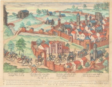 After Jacques Tortorel, Taking the Town of Nimes, Engraving