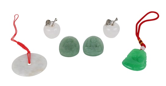 Group of Four Chinese Jadeite Pendants