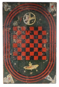 Painted Wood Gameboard with Spaceships