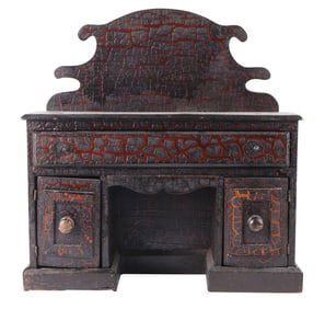 Folk Art Child's Crackle Glazed Miniature Sideboard