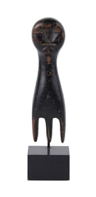 Folk Art Carved and Ebonized Figural Comb