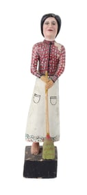 John F. Coffee Carved and Painted Wood Figure of a Lady