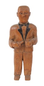 Carved and Painted Pine Figure of a Man in Tuxedo