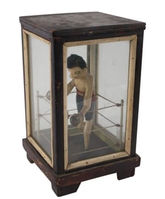 Folk Art Figure of a Boxer in Display Box