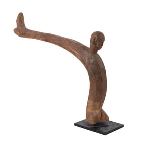 Folk Art Carved Root of Man's Head and Foot