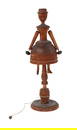 Folk Art Carved Wood Dancing Female String Toy