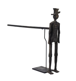 Folk Art Black Painted Dancing Skeleton