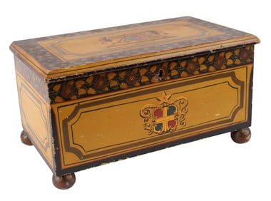 Paint-Decorated Miniature Blanket Chest