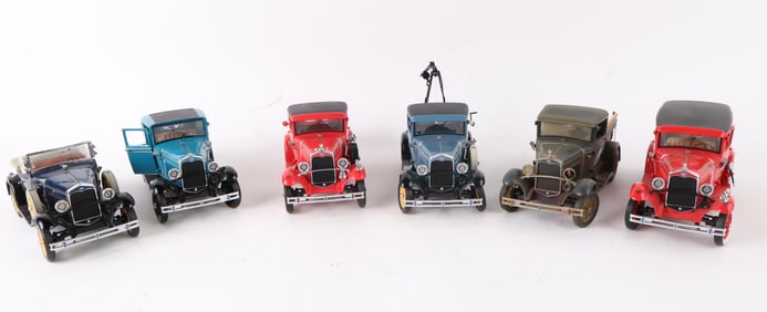Six Large Die-Cast 1950s Car Models