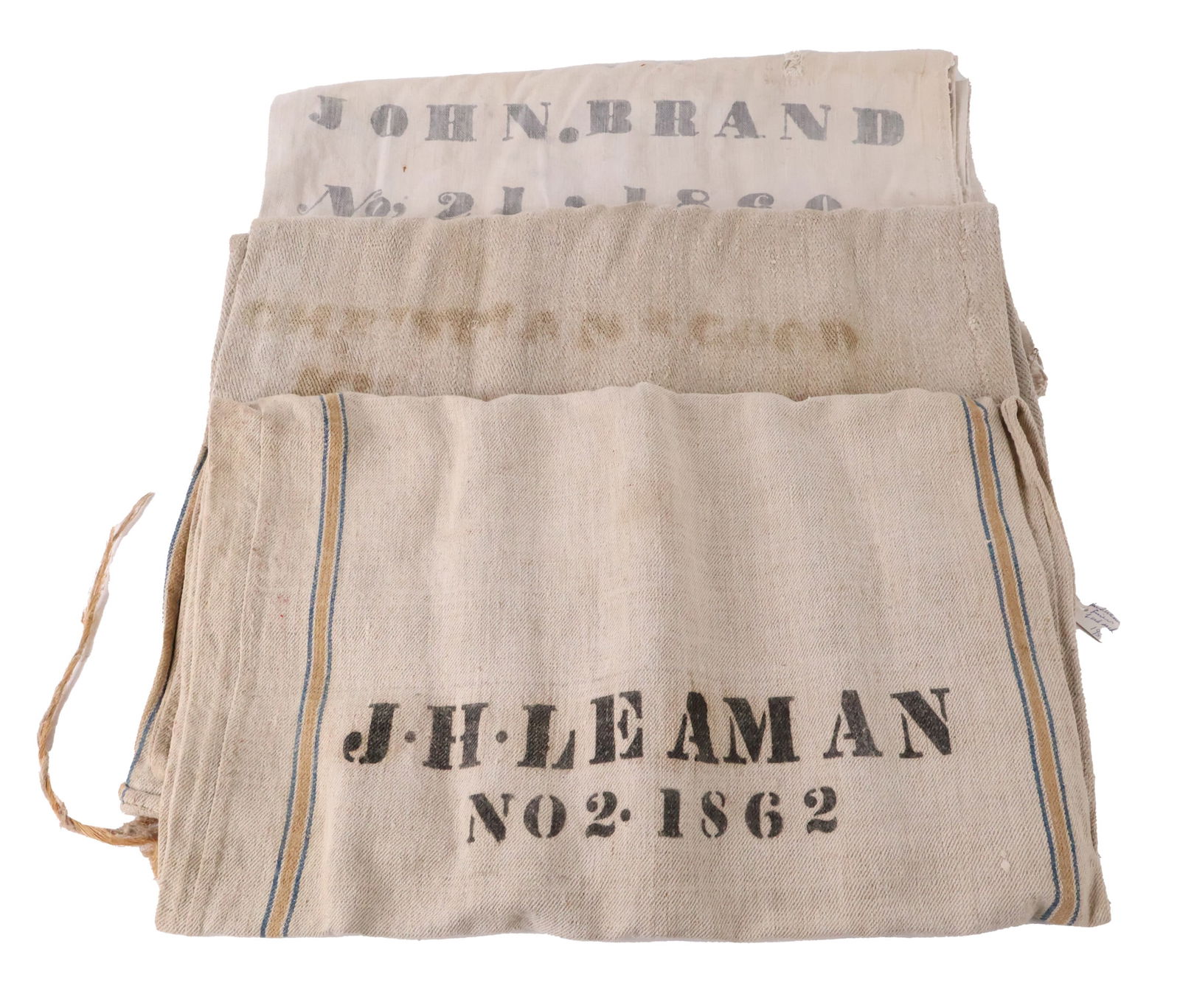 Three Pennsylvania Hand-Woven Linen Grain Sacks (1 of 9)
