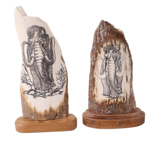 Scrimshaw Bookends