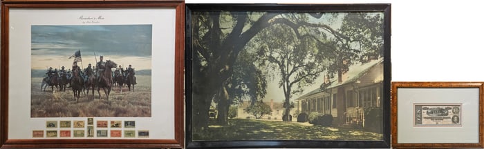 Framed $10 Confederate Note