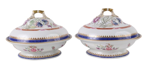 Two Spode New Stone Covered Vegetable Tureens