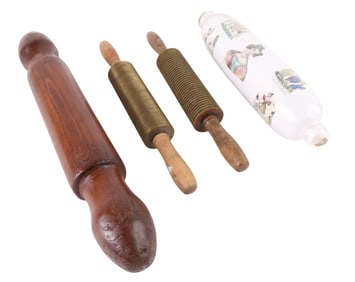 Victorian Potichomania Glass Rolling Pins