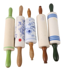 Five Porcelain Rolling Pins