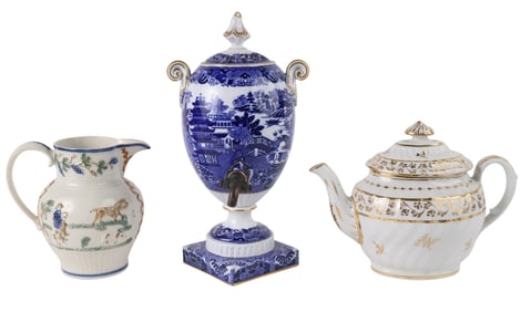 English Pearlware Relief Decorated Coursing Jug