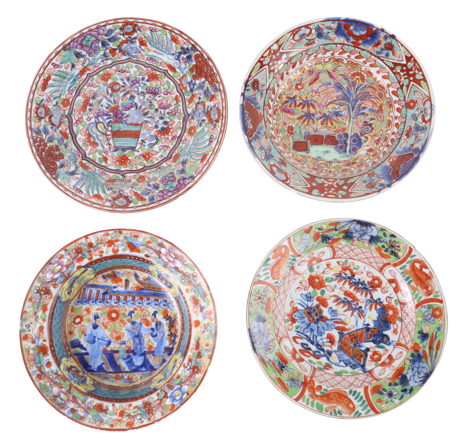Four Chinese Export Polychrome Dishes (1 of 18)