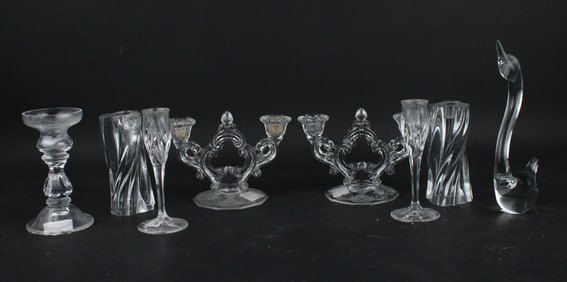 Two Baccarat Crystal Odilon Candle Holders