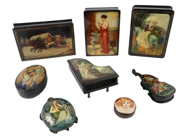Eight Lacquer Boxes