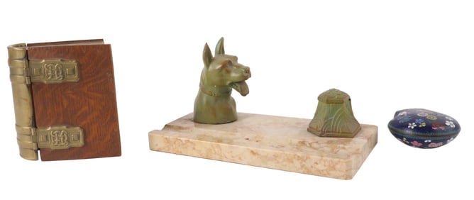 Great Dane Decorated Desk Garniture