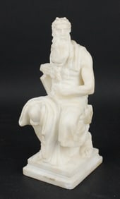After Michelangelo, Moses with Horns, Carved Alabaster